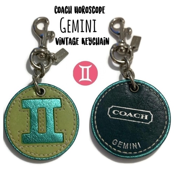 Coach Gemini ♊️ Horoscope Astrology Vintage Fob Keychain